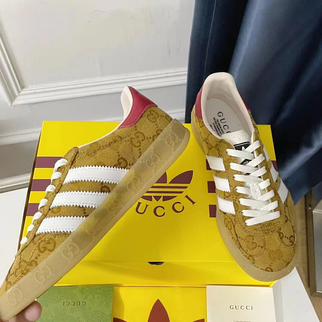 G*u*i unisex adidas x G*u*i gazelle sneaker beige brown original gg canvas