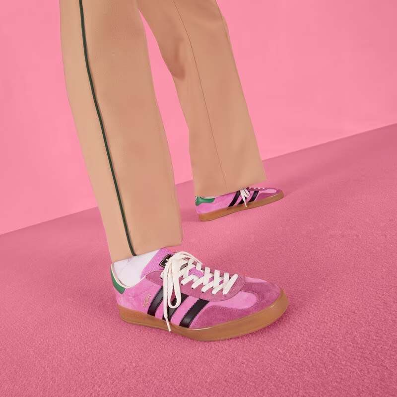 G*u*i unisex adidas x G*u*i gazelle sneaker pink suede trefoil embossed