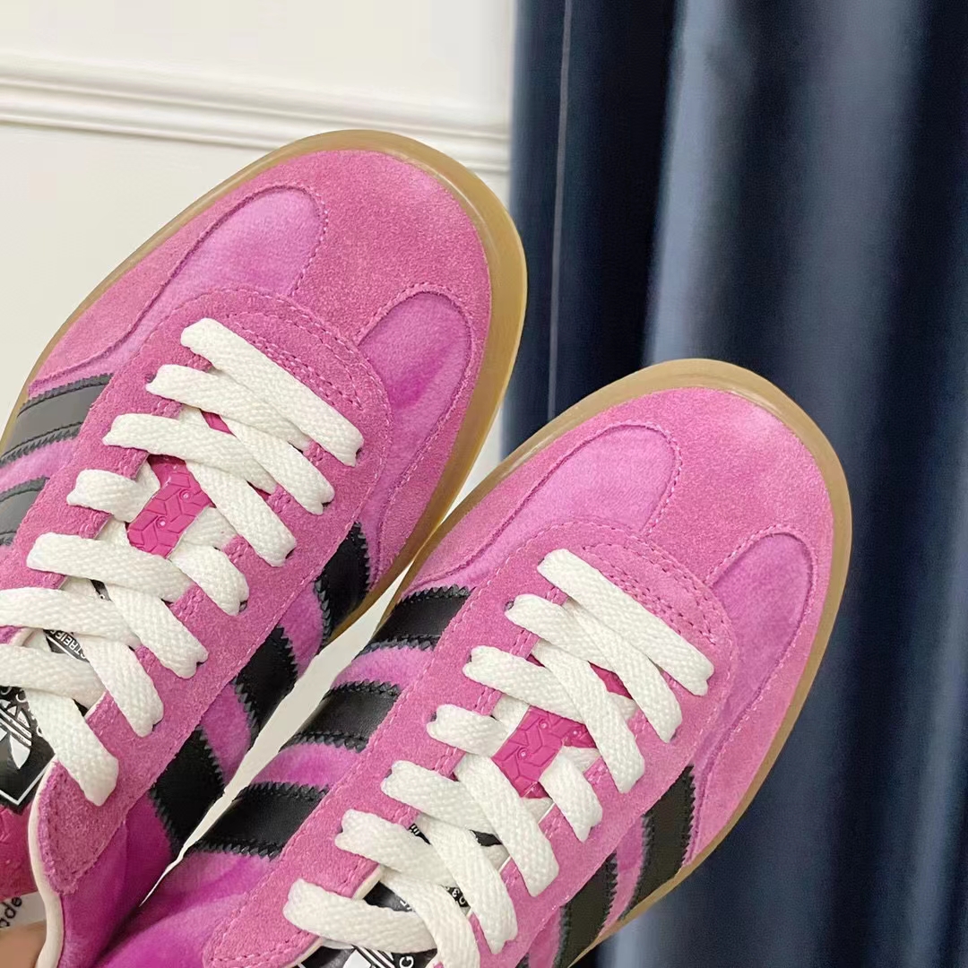 G*u*i unisex adidas x G*u*i gazelle sneaker pink suede trefoil embossed