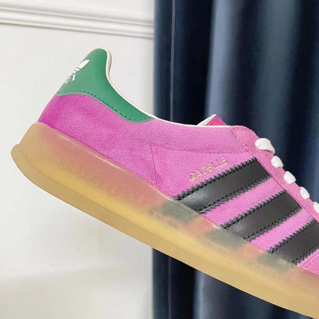G*u*i unisex adidas x G*u*i gazelle sneaker pink suede trefoil embossed