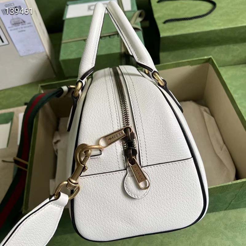 G*u*i unisex adidas x G*u*i mini duffle bag off-white leather interlocking g