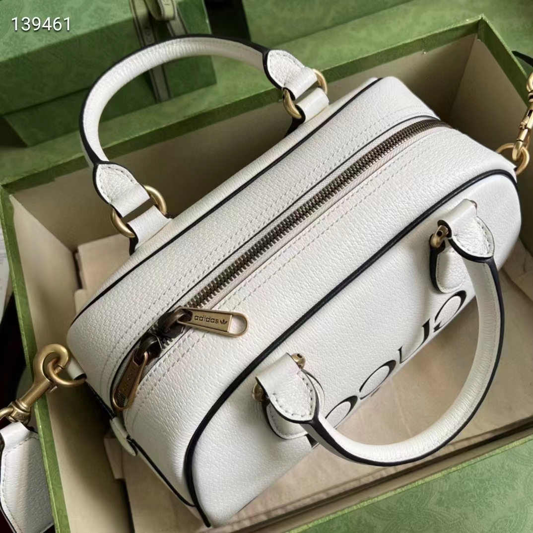 G*u*i unisex adidas x G*u*i mini duffle bag off-white leather interlocking g