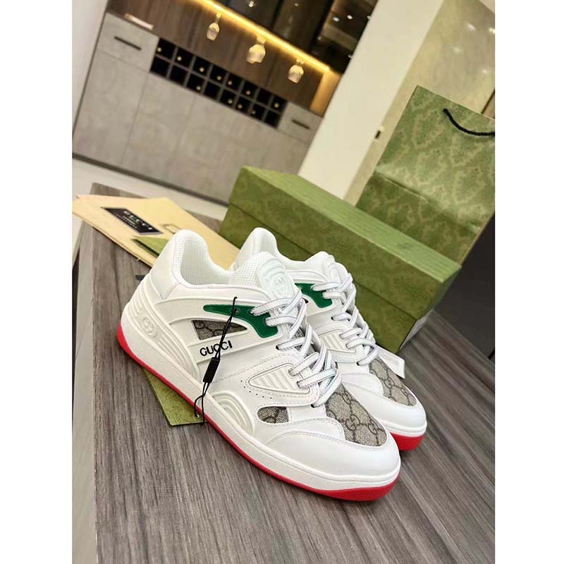 G*u*i unisex gg basket sneaker interlocking g beige ebony gg supreme canvas