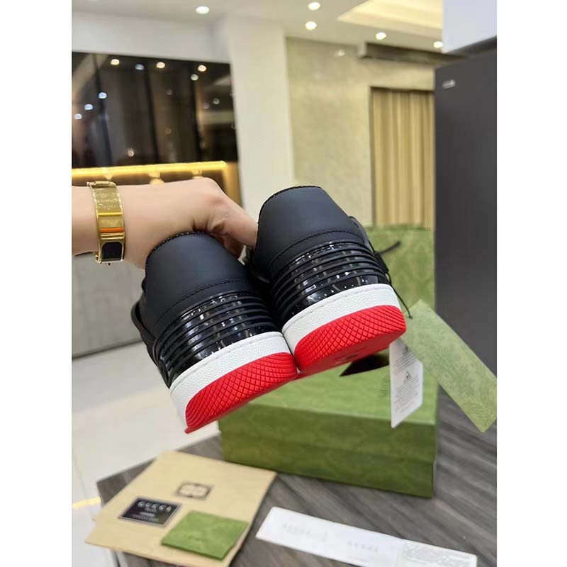 G*u*i unisex gg basket sneaker interlocking g black beige ebony gg supreme canvas