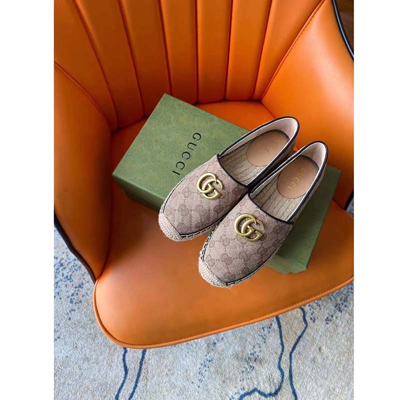 G*u*i unisex matelassé canvas espadrille beige ebony diagonal matelassé original gg canvas