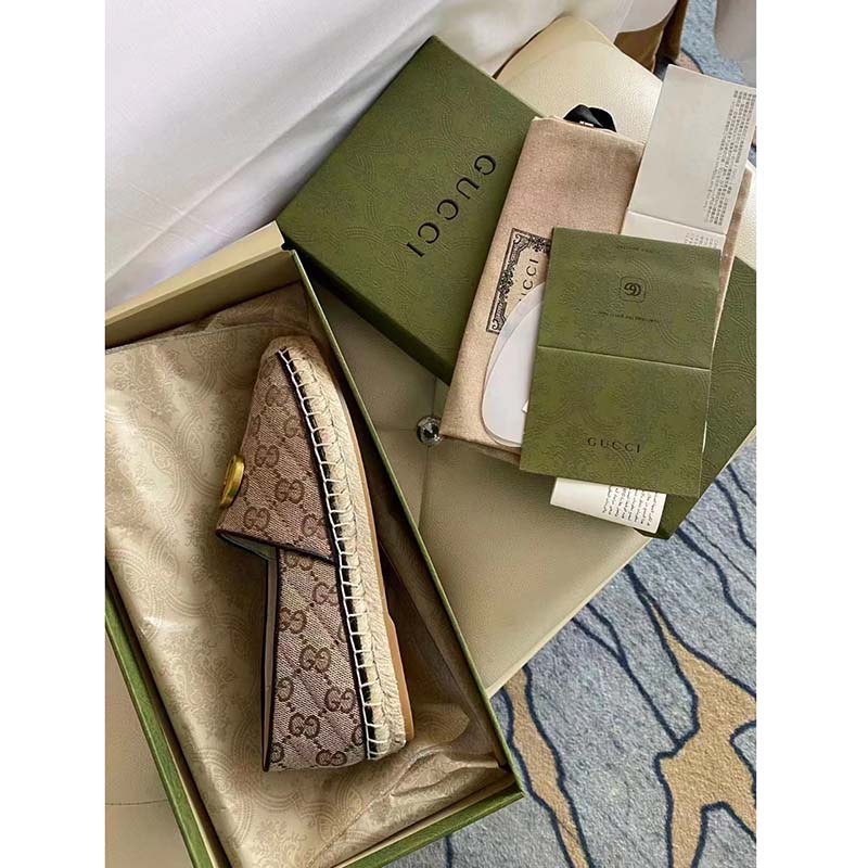 G*u*i unisex matelassé canvas espadrille beige ebony diagonal matelassé original gg canvas