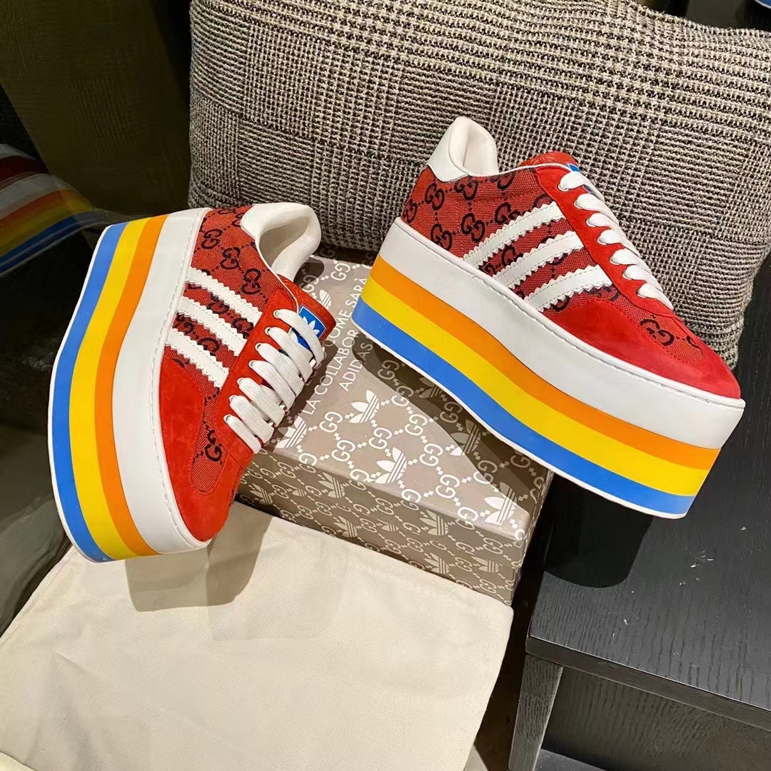 G*u*i women adidas x G*u*i gg gazelle sneaker red velvet details demetra