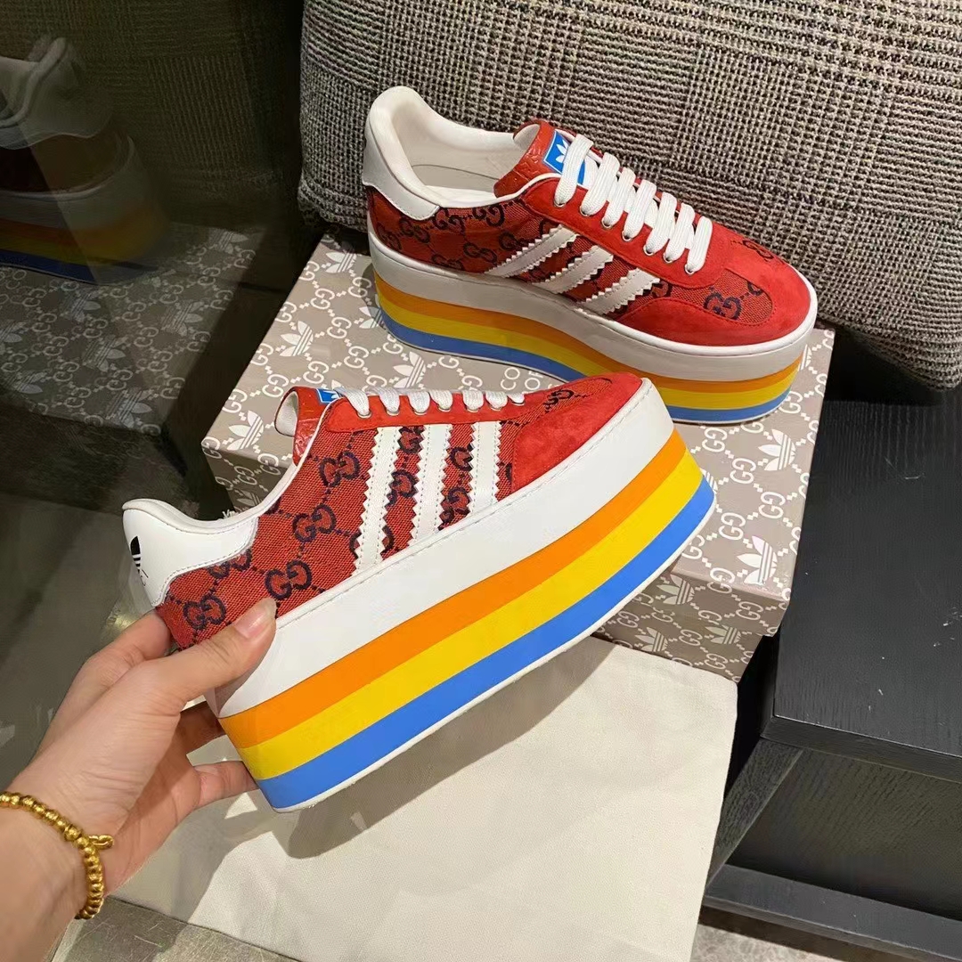 G*u*i women adidas x G*u*i gg gazelle sneaker red velvet details demetra