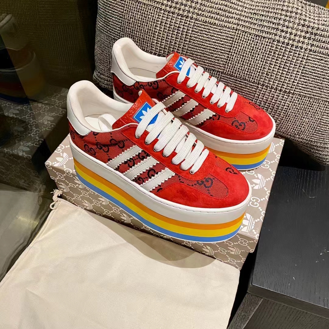 G*u*i women adidas x G*u*i gg gazelle sneaker red velvet details demetra
