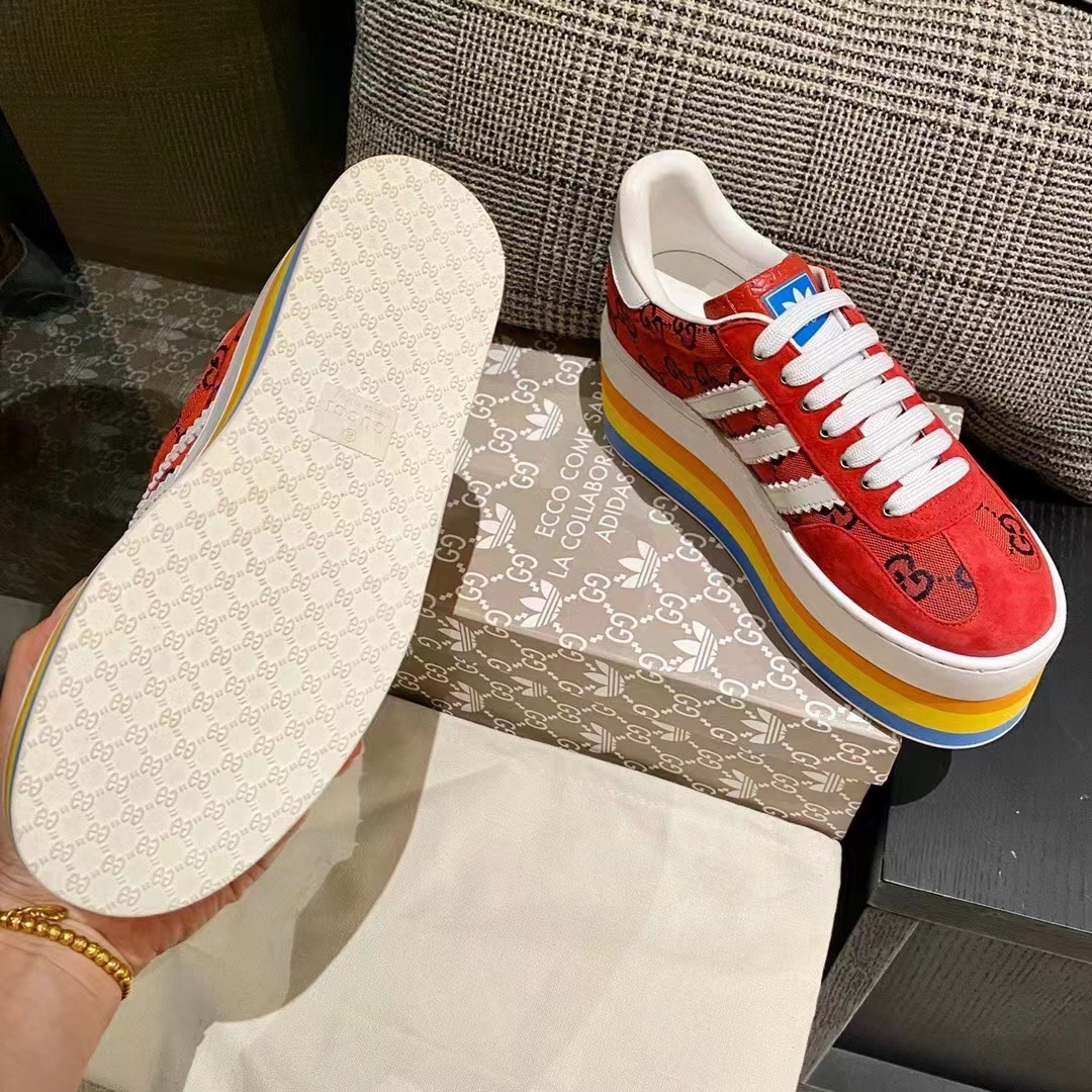G*u*i women adidas x G*u*i gg gazelle sneaker red velvet details demetra