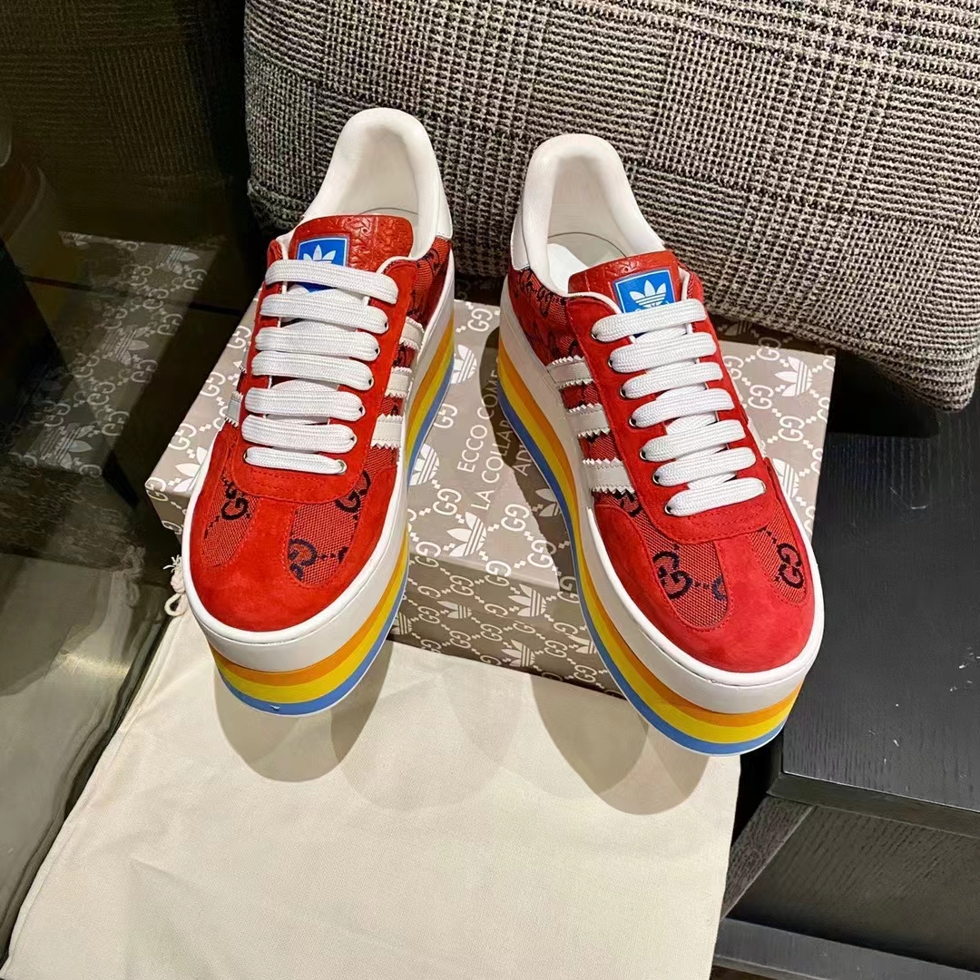 G*u*i women adidas x G*u*i gg gazelle sneaker red velvet details demetra