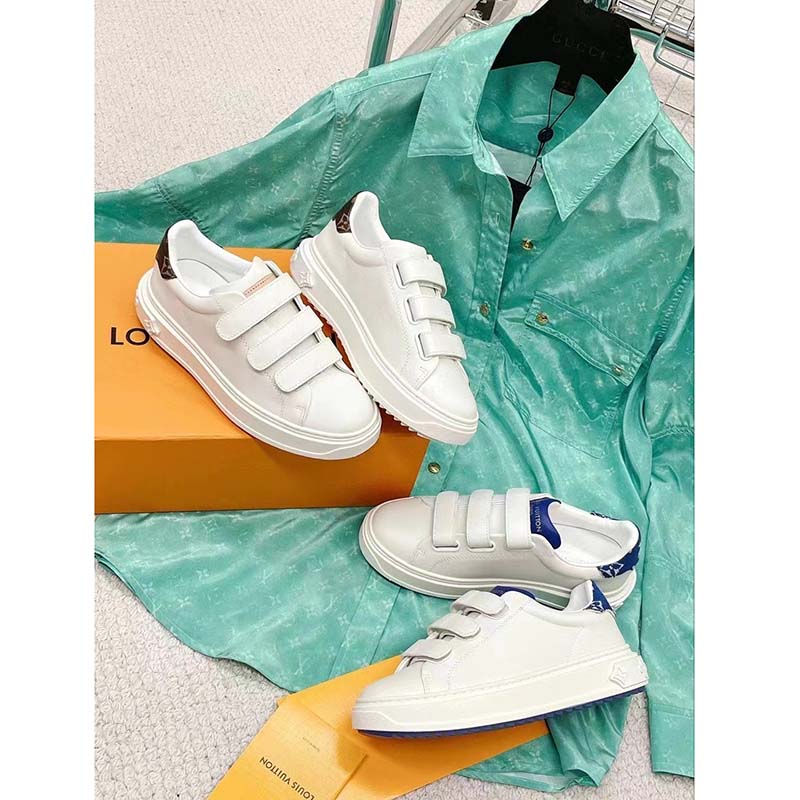 Louis Vuitton LV Unisex Time Out Sneaker Light Blue Smooth Calf Leather