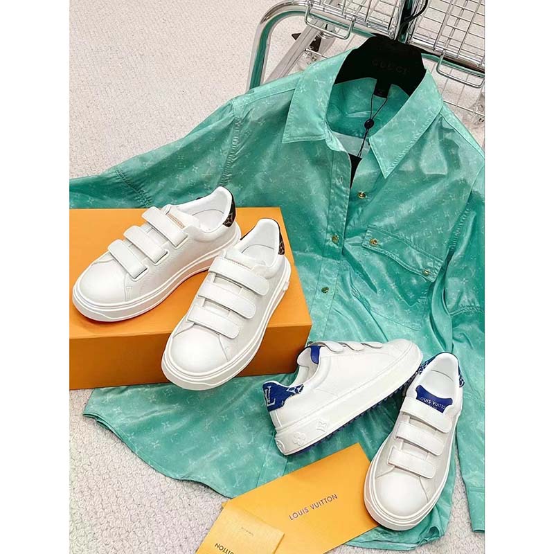 Louis Vuitton LV Unisex Time Out Sneaker Light Blue Smooth Calf Leather