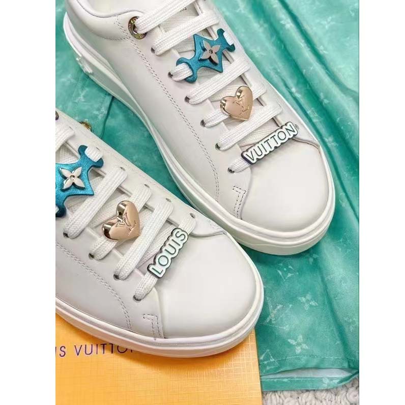 Louis Vuitton LV Unisex Time Out Sneaker Light Blue Smooth Calf Leather