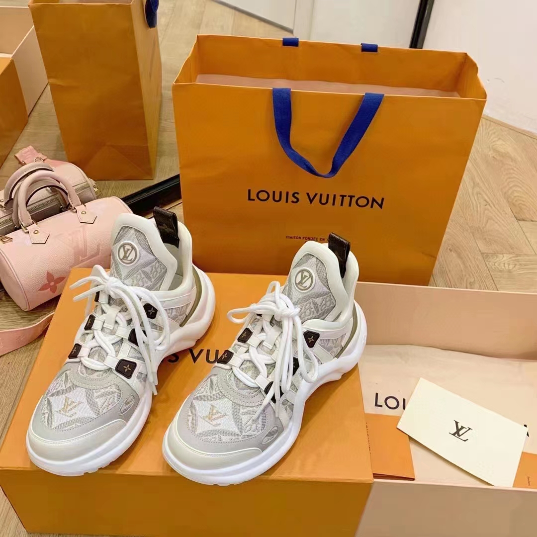 Louis Vuitton Women LV Archlight Sneaker Since 1854 Beige Jacquard Textile