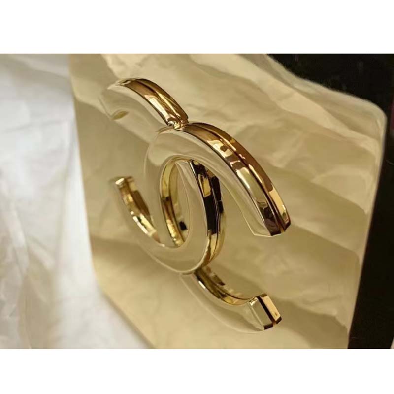 Chanel Women CC Evening Bag Metal Gold