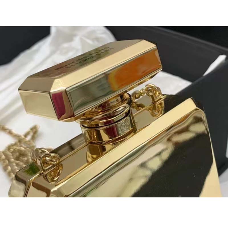 Chanel Women CC Evening Bag Metal Gold