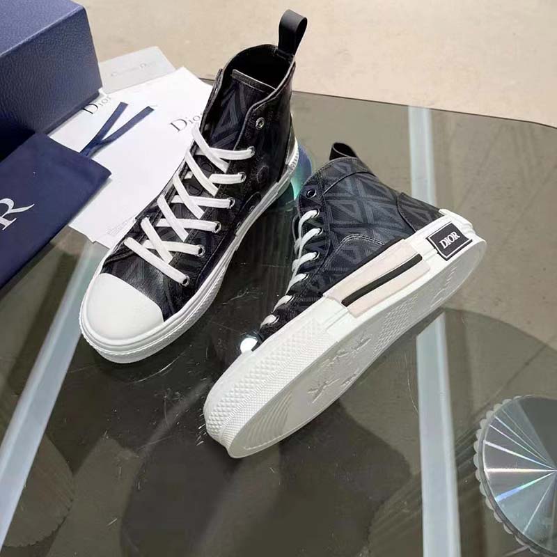 dior unisex b23 high top sneaker black cd Di*m*nd canvas