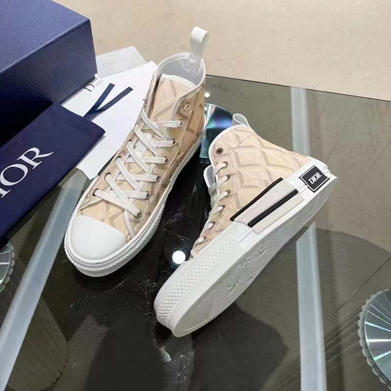 dior unisex b23 high top sneaker natural cd Di*m*nd canvas