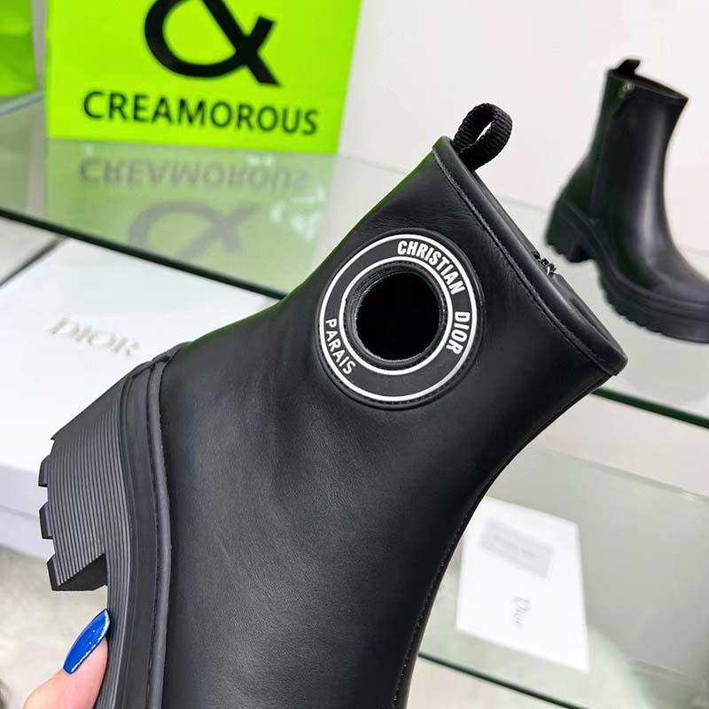 Dior Women CD Symbol Ankle Boot Black Supple Calfskin 15 Cm High
