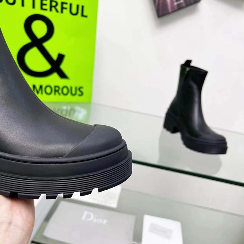 Dior Women CD Symbol Ankle Boot Black Supple Calfskin 15 Cm High