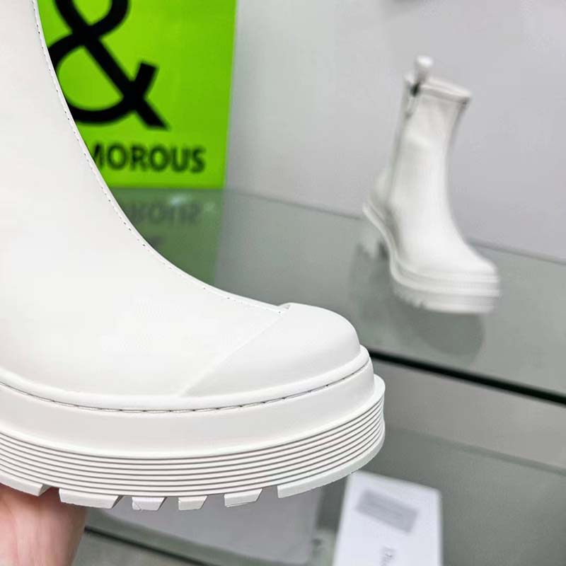 Dior Women CD Symbol Ankle Boot White Supple Calfskin 15 Cm High
