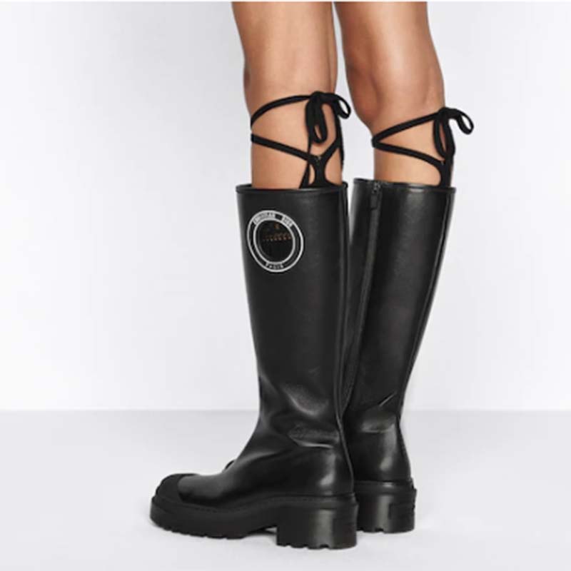 Dior Women CD Symbol Boot Black Supple Calfskin 34 Cm High