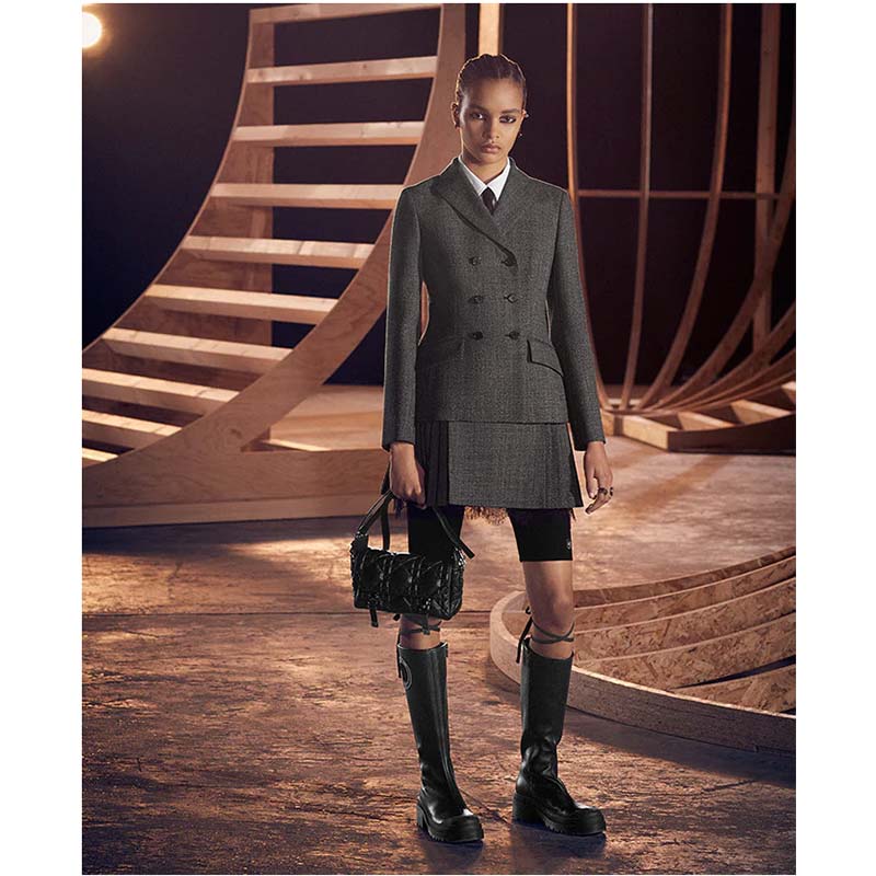 Dior Women CD Symbol Boot Black Supple Calfskin 34 Cm High