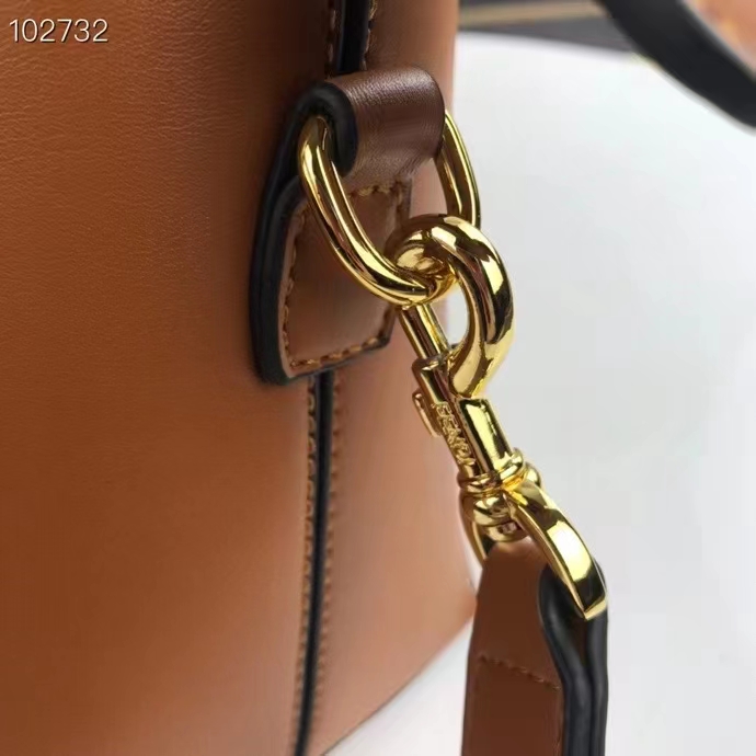 Fendi FF Women By The Way Medium Light Brown Leather Elaphe Boston Bag