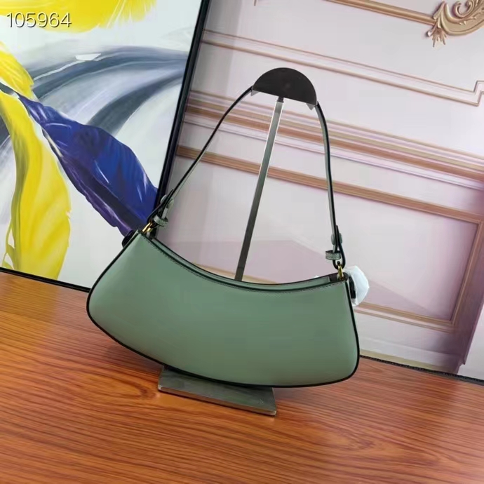 Fendi Women FF O’Lock Swing Mint Green Leather Pouch