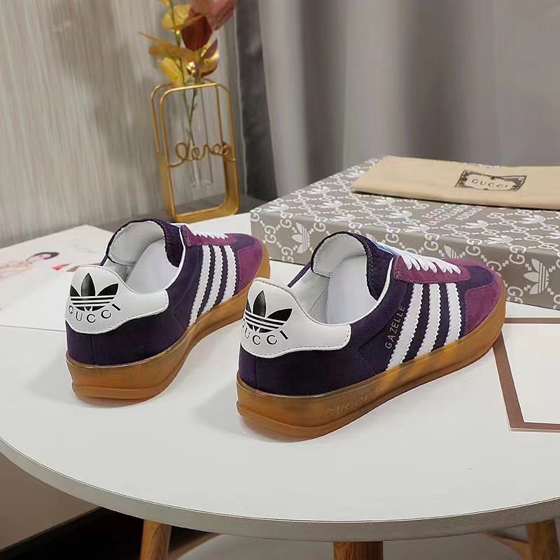 G*u*i unisex gg adidas x G*u*i gazelle sneaker burgundy velvet suede duchesse demetra