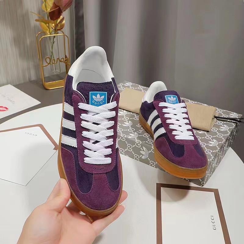 G*u*i unisex gg adidas x G*u*i gazelle sneaker burgundy velvet suede duchesse demetra