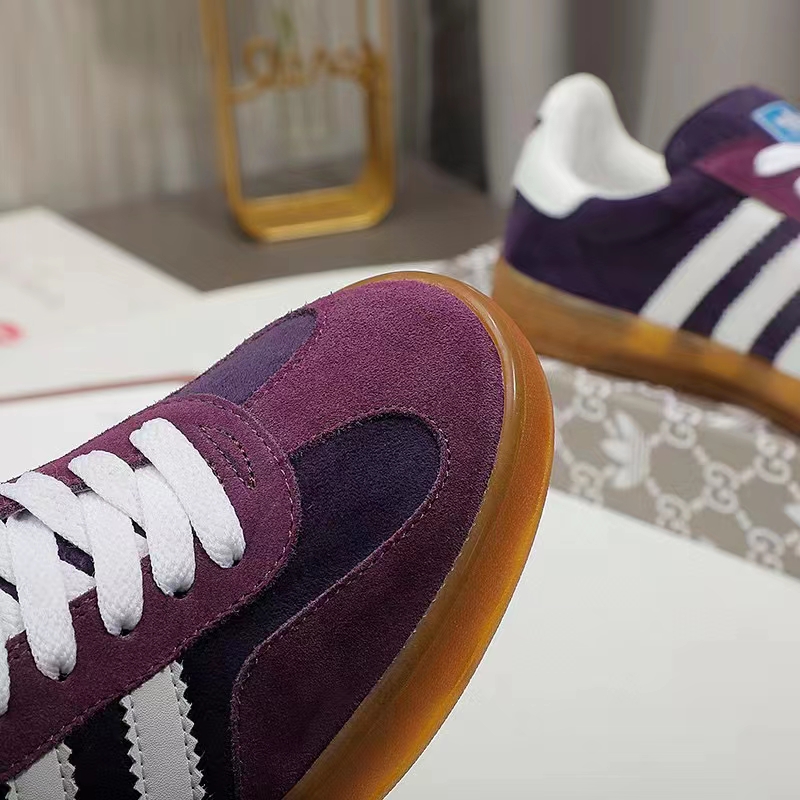 G*u*i unisex gg adidas x G*u*i gazelle sneaker burgundy velvet suede duchesse demetra