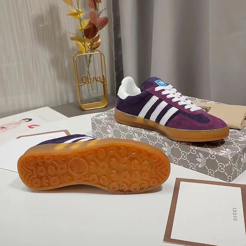 G*u*i unisex gg adidas x G*u*i gazelle sneaker burgundy velvet suede duchesse demetra