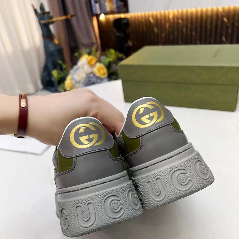 G*u*i unisex gg sneaker white beige gg supreme canvas grey perforated leather