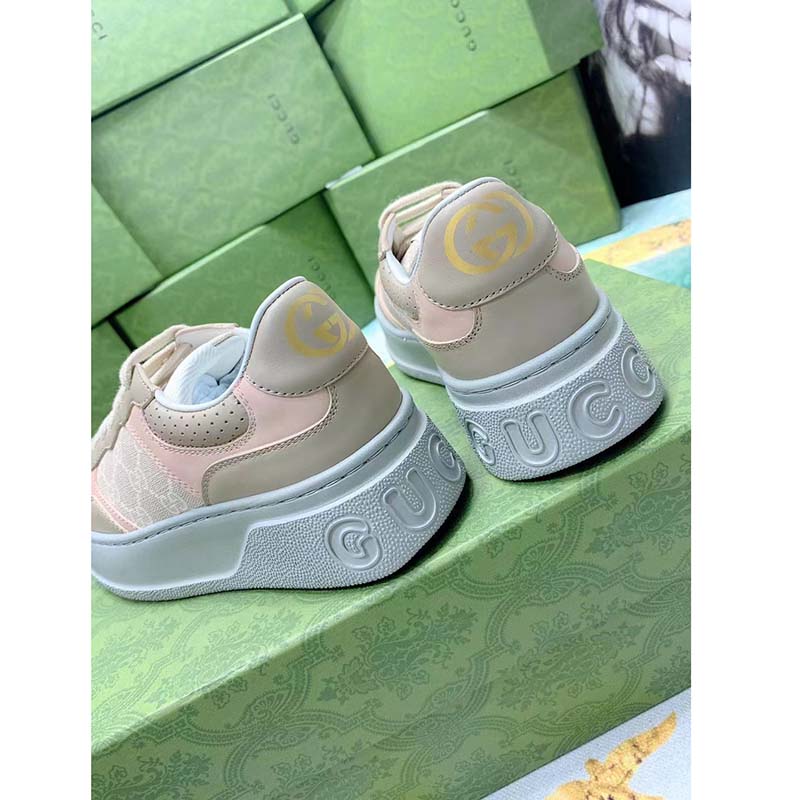 G*u*i unisex gg sneaker white beige supreme canvas grey perforated leather