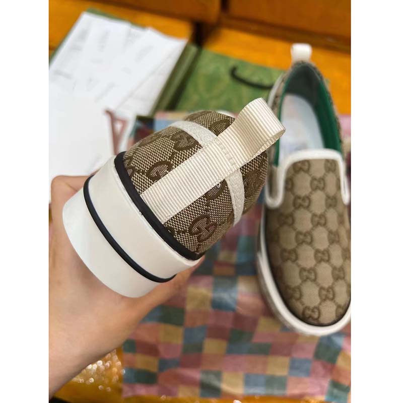 G*u*i unisex gg tennis 1977 slip on sneaker beige ebony gg supreme canvas