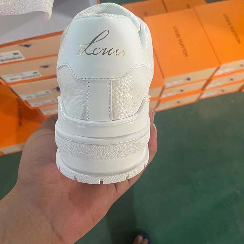 Louis Vuitton LV Unisex Run Away Sneaker White Monogram Embossed Grained Epi Calf Leather