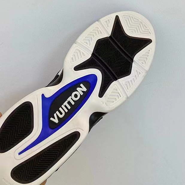 Louis Vuitton LV Unisex Trainer 2 Sneaker Black Suede Calf Leather Rubber Outsole