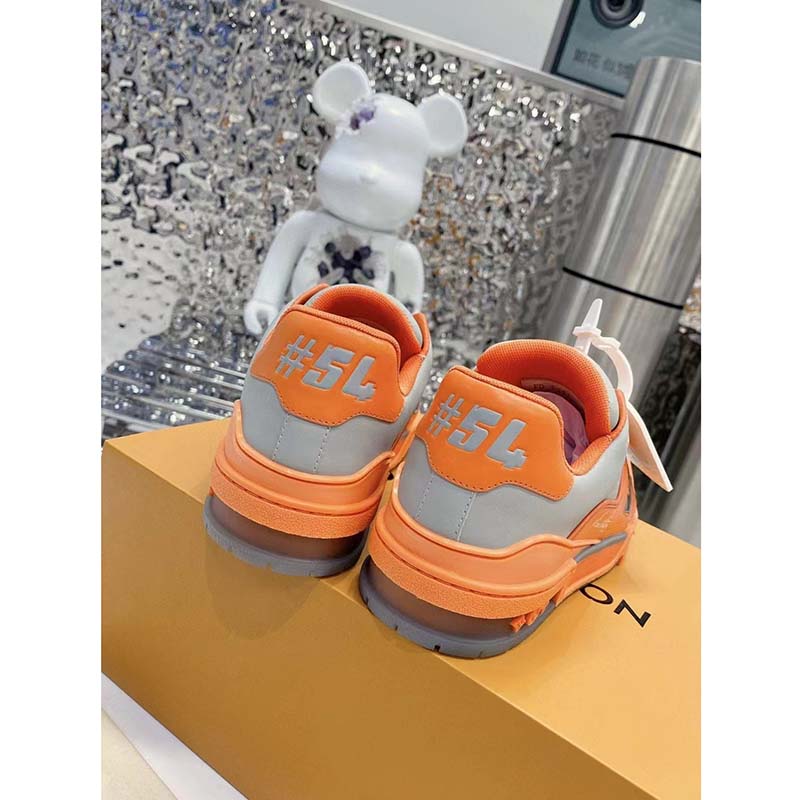 Louis Vuitton Unisex LV Trainer Sneaker Orange Epi Calf Leather Rubber Outsole
