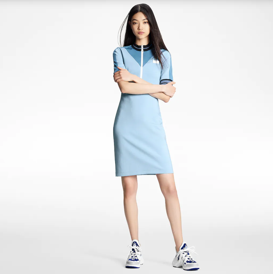 Louis Vuitton Women LV Archlight Sneaker Blue Monogram Velvet Oversized Rubber 5 Cm Heel