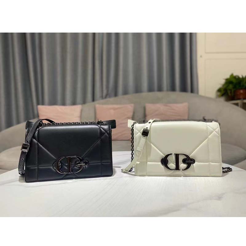 Dior Women CD 30 Montaigne Chain Bag Handle Black Maxicannage Lambskin