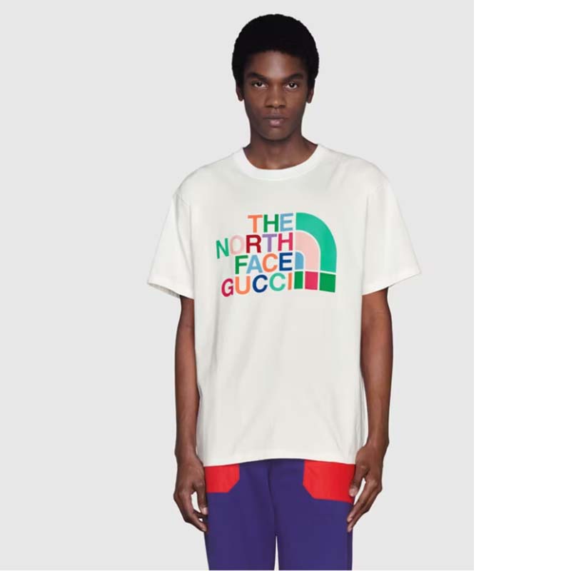 G*u*i gg men the north face x G*u*i t-shirt cotton jersey crewneck oversize fit