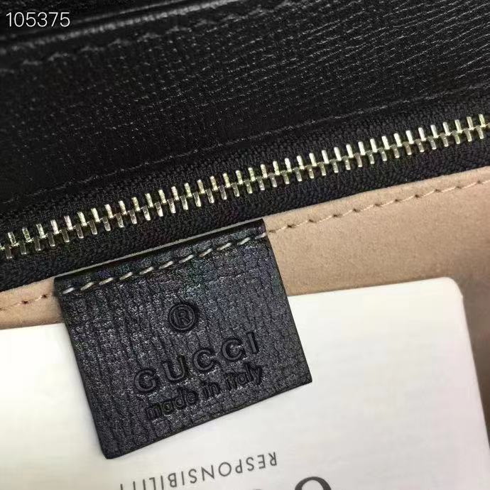 G*u*i gg women horsebit 1955 shoulder bag black textured leather