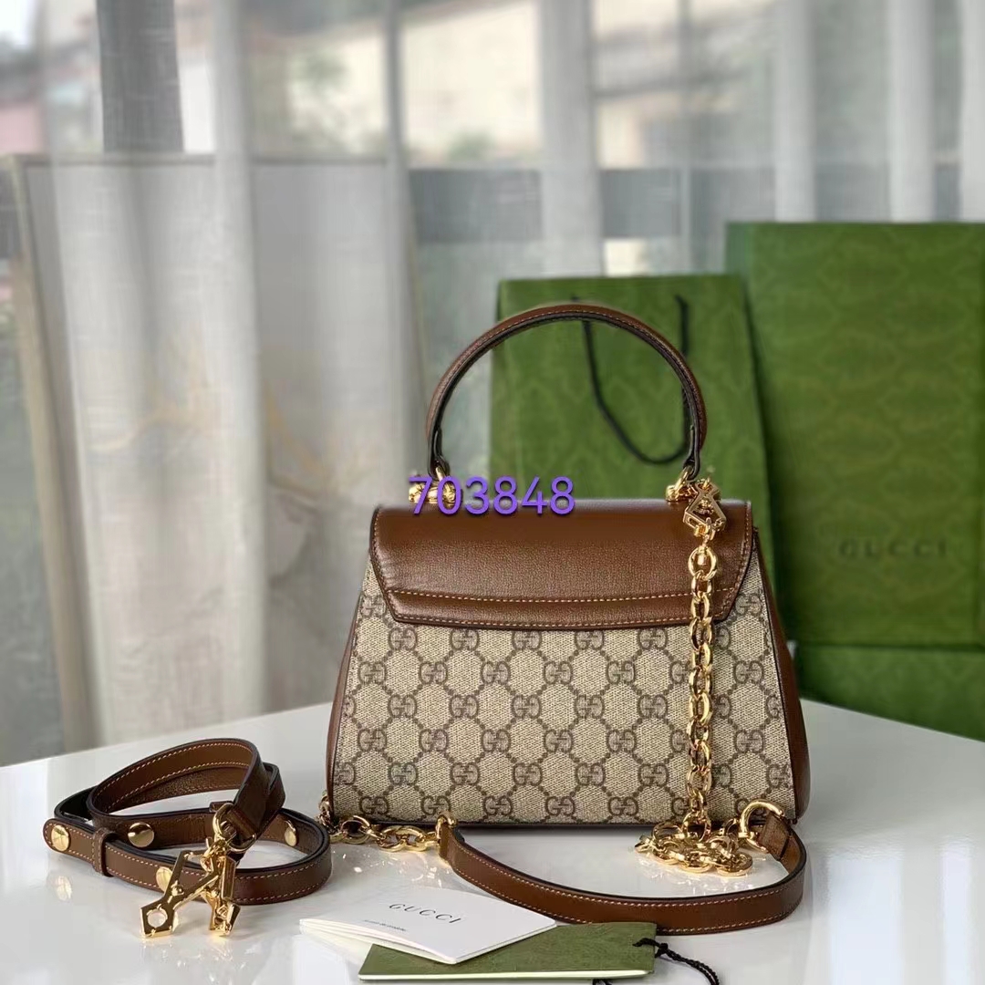 G*u*i gg women horsebit 1955 top handle bag light brown gold toned hardware