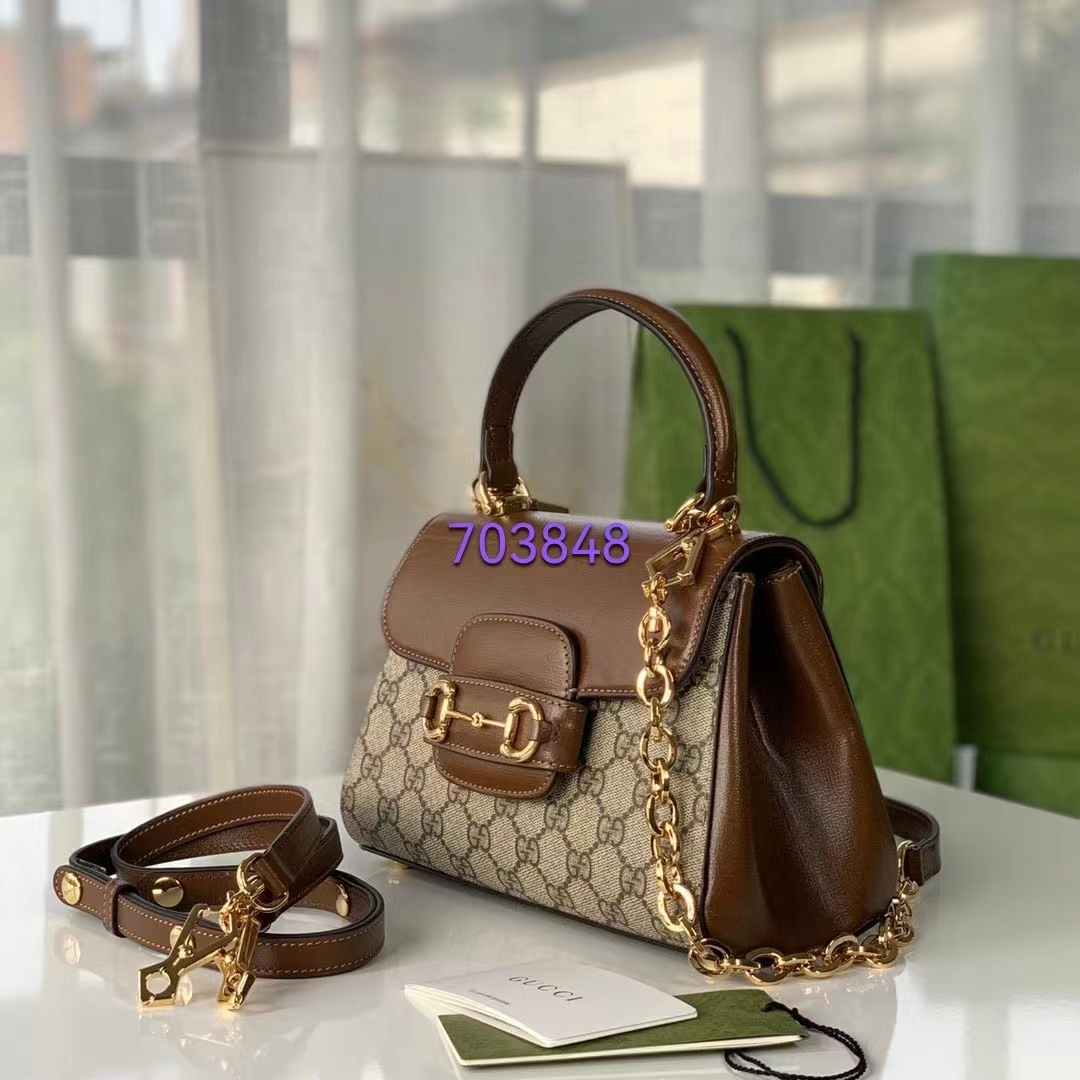 G*u*i gg women horsebit 1955 top handle bag light brown gold toned hardware