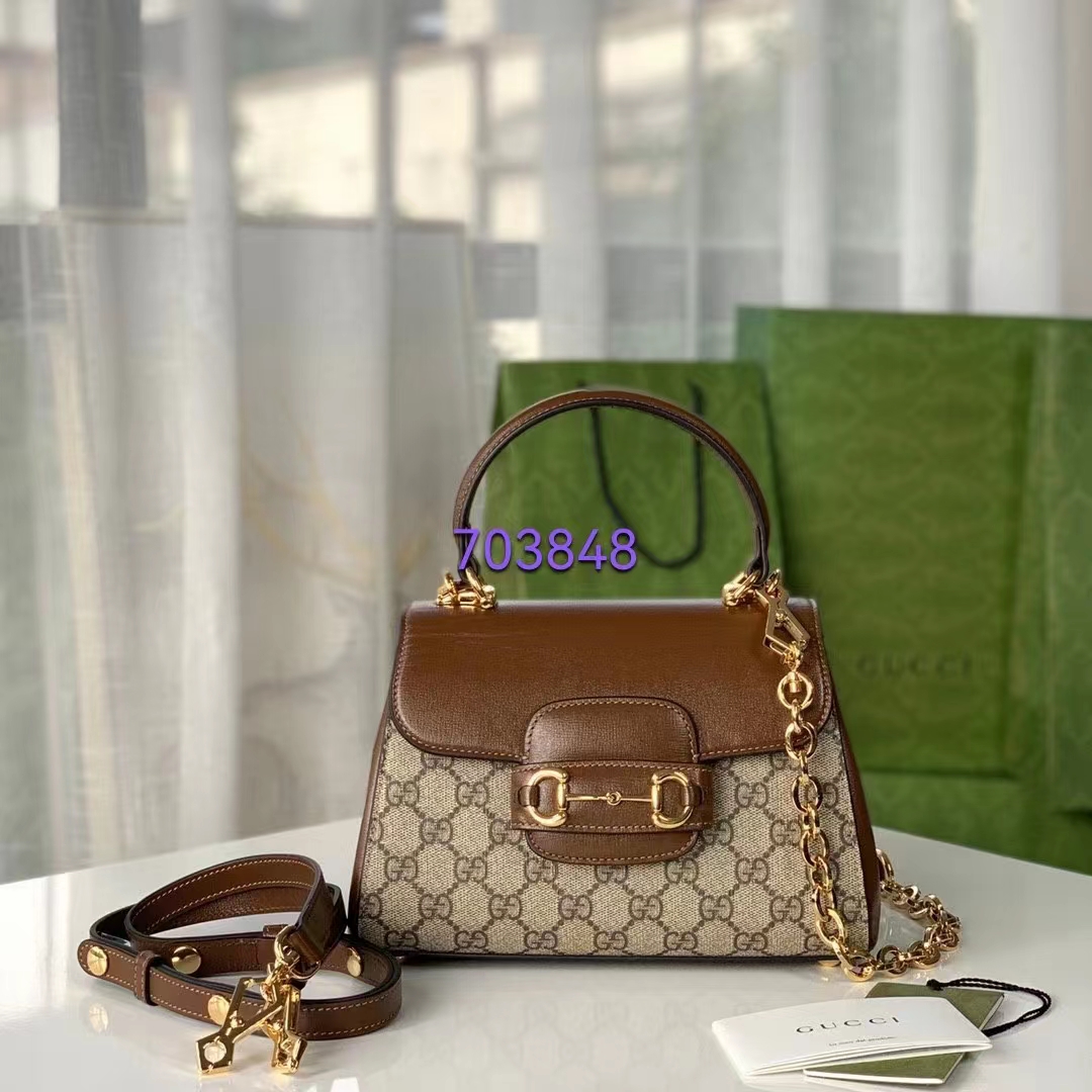 G*u*i gg women horsebit 1955 top handle bag light brown gold toned hardware