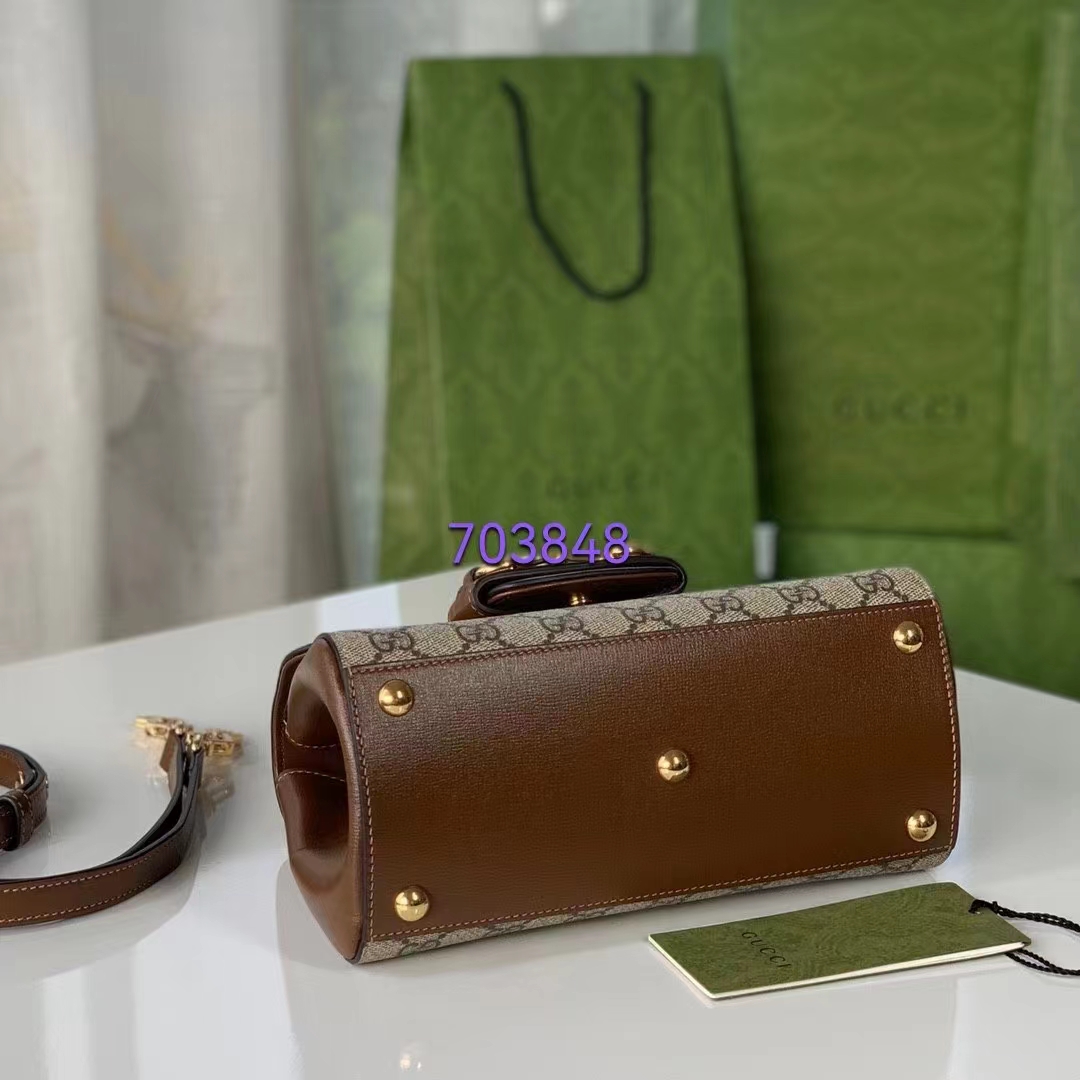 G*u*i gg women horsebit 1955 top handle bag light brown gold toned hardware