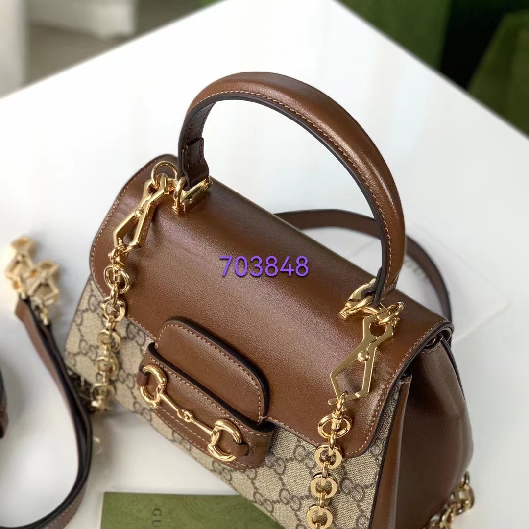 G*u*i gg women horsebit 1955 top handle bag light brown gold toned hardware