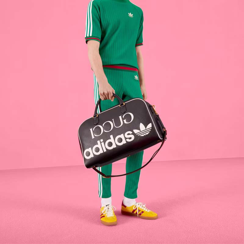 G*u*i unisex adidas x G*u*i large duffle bag black leather interlocking g